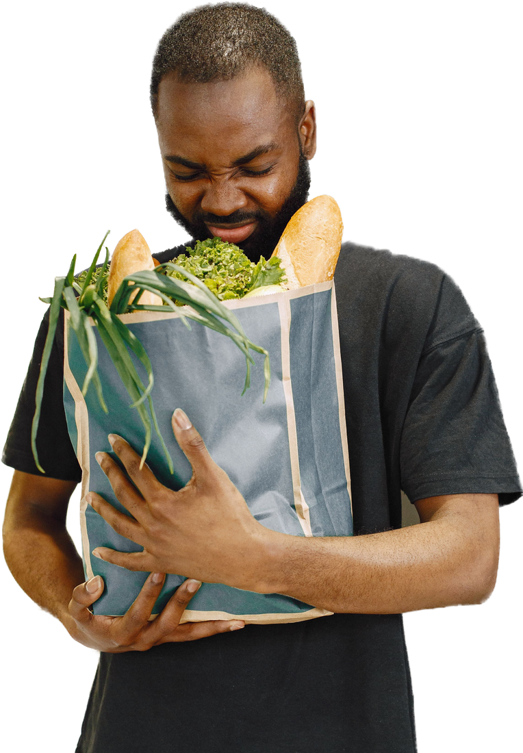 Person with fresh produce in the kitchen